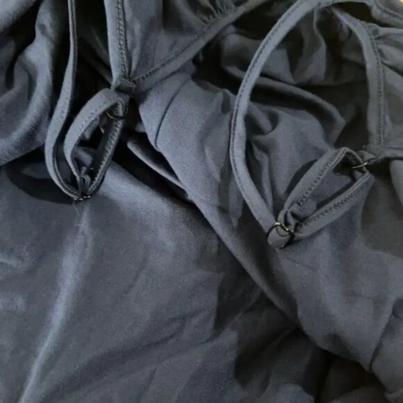 Dark Gray Thin Strap Relaxed Baggy Jumpsuit - Picture 4 of 4